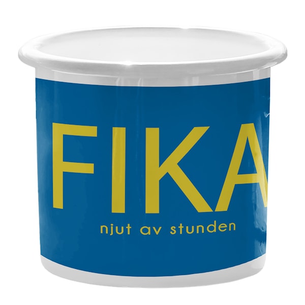 Fika Emaljmugg 30 cl Stunden Blå/Gul