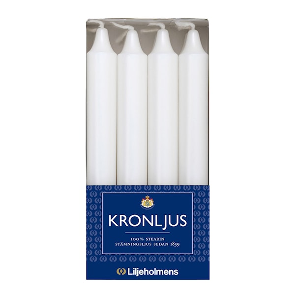 Kronljus 20,6 cm 8-pack vit