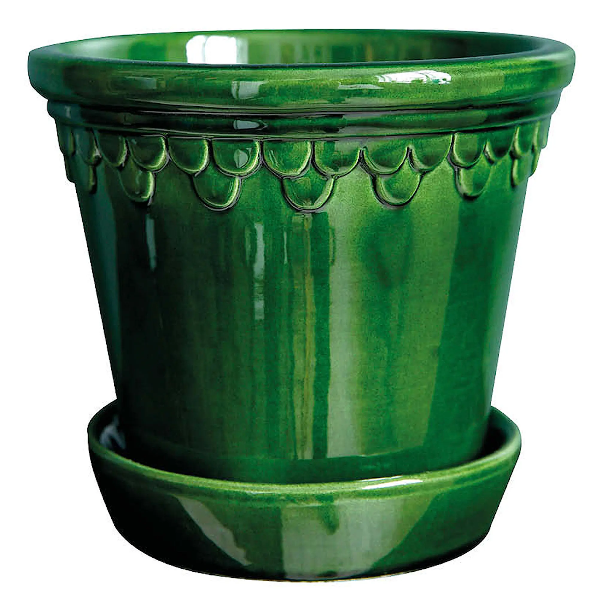 Bergs Potter Københavner krukke/fat 14 cm grønn