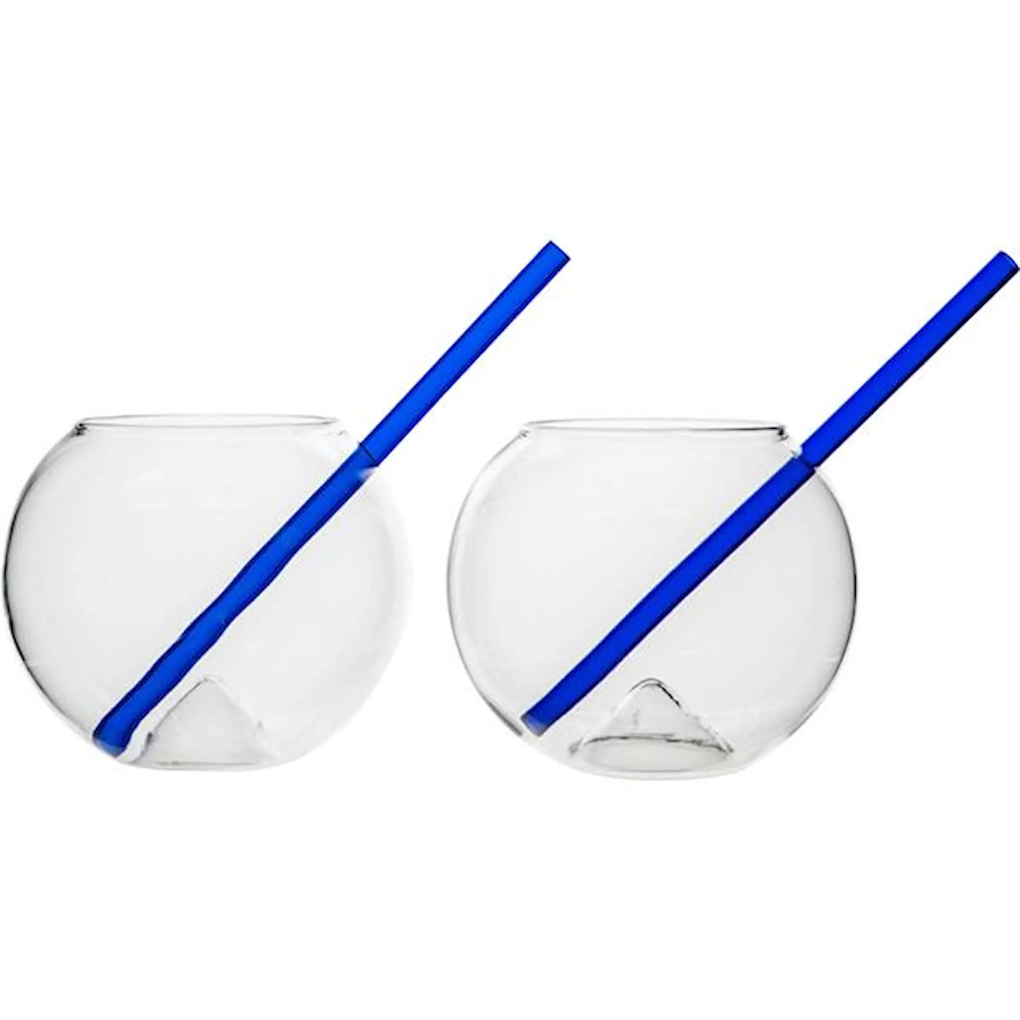 ByOn Magaluf glas med sugrör 2-pack klar/blå