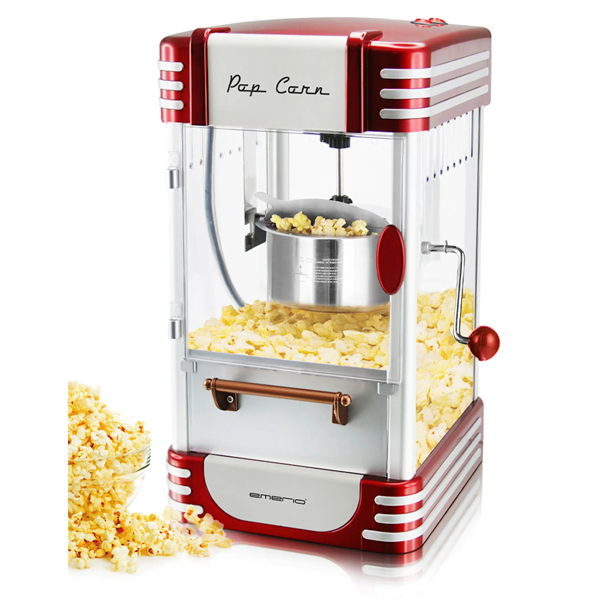 EMERIO Popcornmaskin Retro Röd
