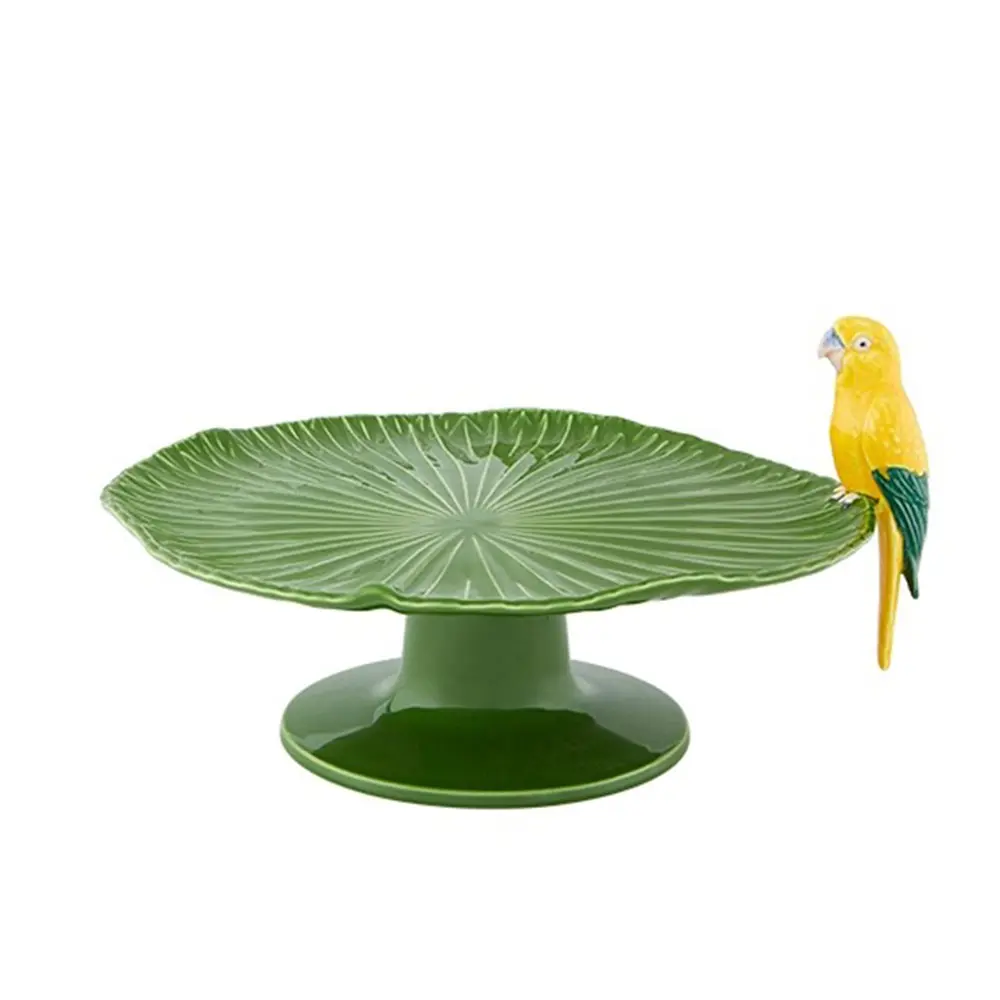 Amazónia kakefat 34 cm med papegøye grønn/gul