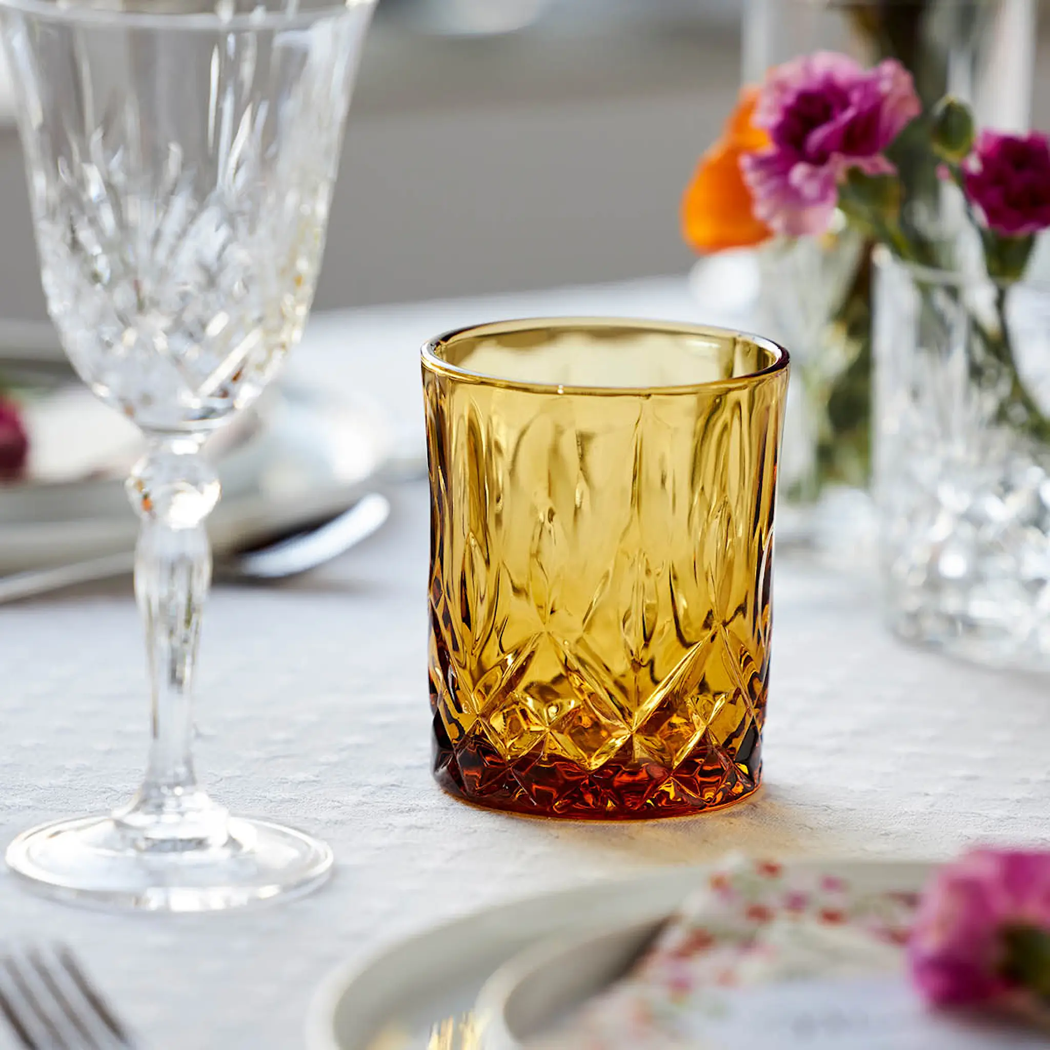 Lyngby Glas Sorrento Whiskyglass 32 cl 4 stk amber