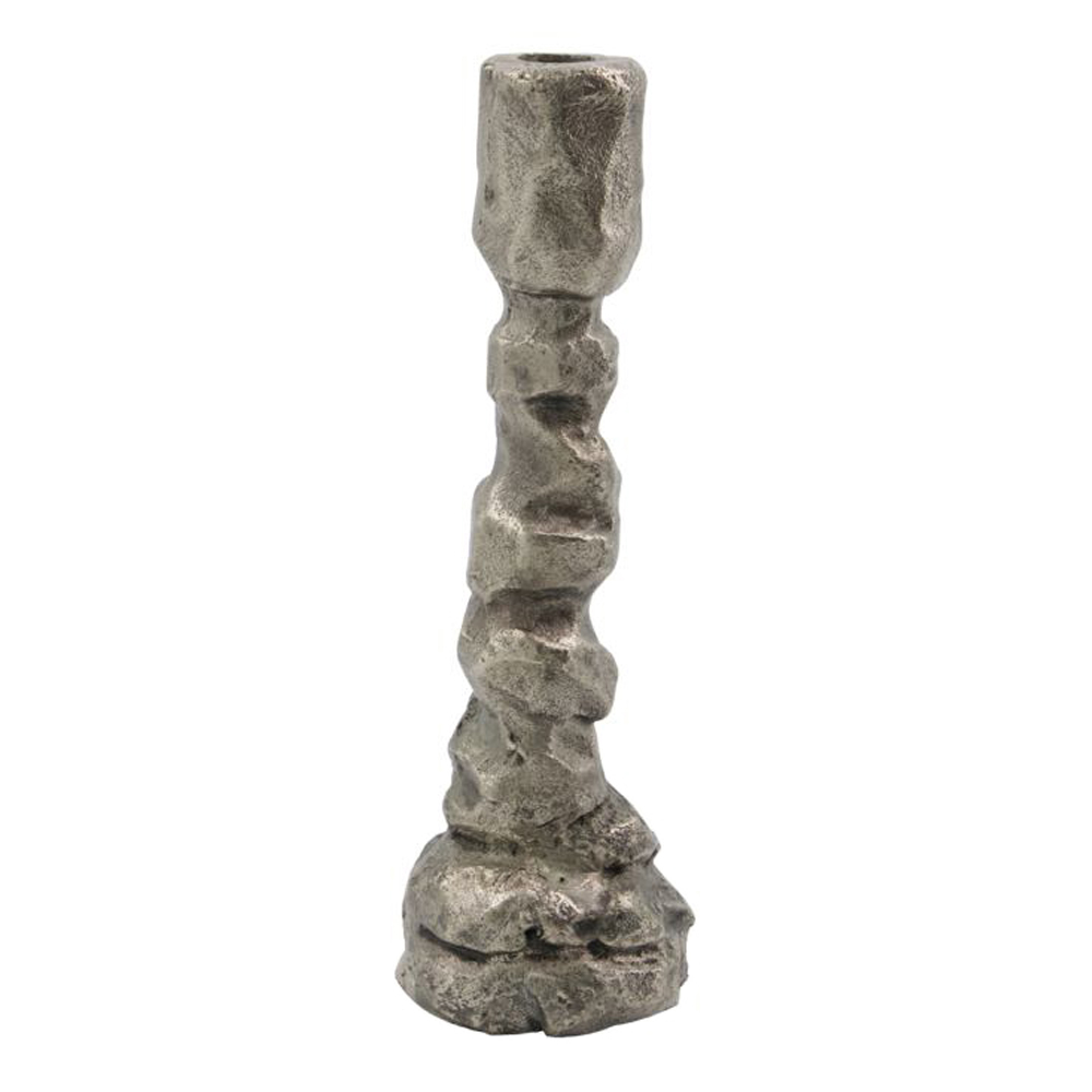 House Doctor – Raku Ljusstake 25 cm Antiksilver