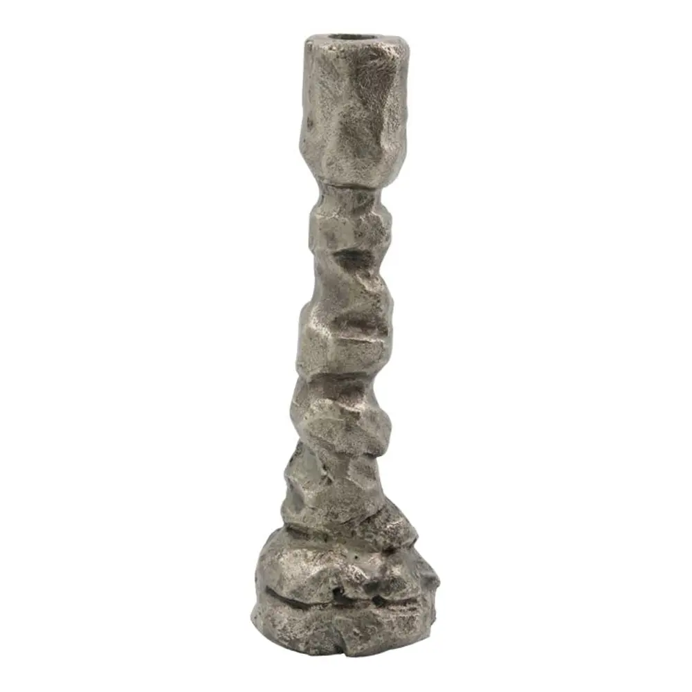 Raku Kynttilänjalka 25 cm Antiikinhopea