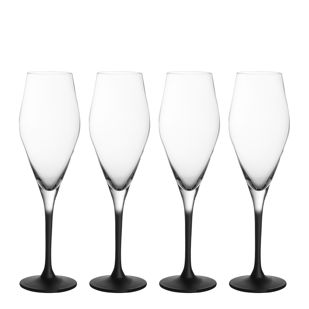 Villeroy & Boch - Manufacture Rock Champagneglas 4-pack Klar/Svart fot