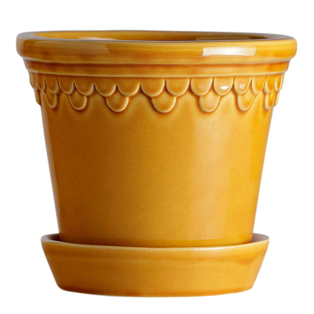 Produktfoto för Bergs Potter Köpenhamn kruka glaserad Ø12 cm Gul