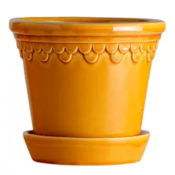 Bergs Potter Københavner krukke/fat 12 cm gul amber