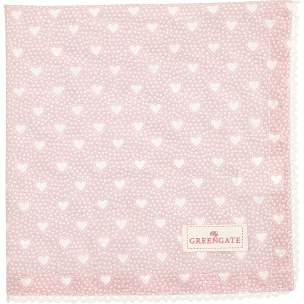 GreenGate - Penny Tygservett 40x40 cm M/Spets Pale Pink