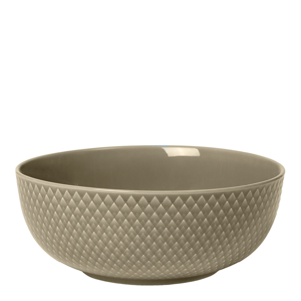 Lyngby Porcelæn – Rhombe Earth skål 15,5 cm clay