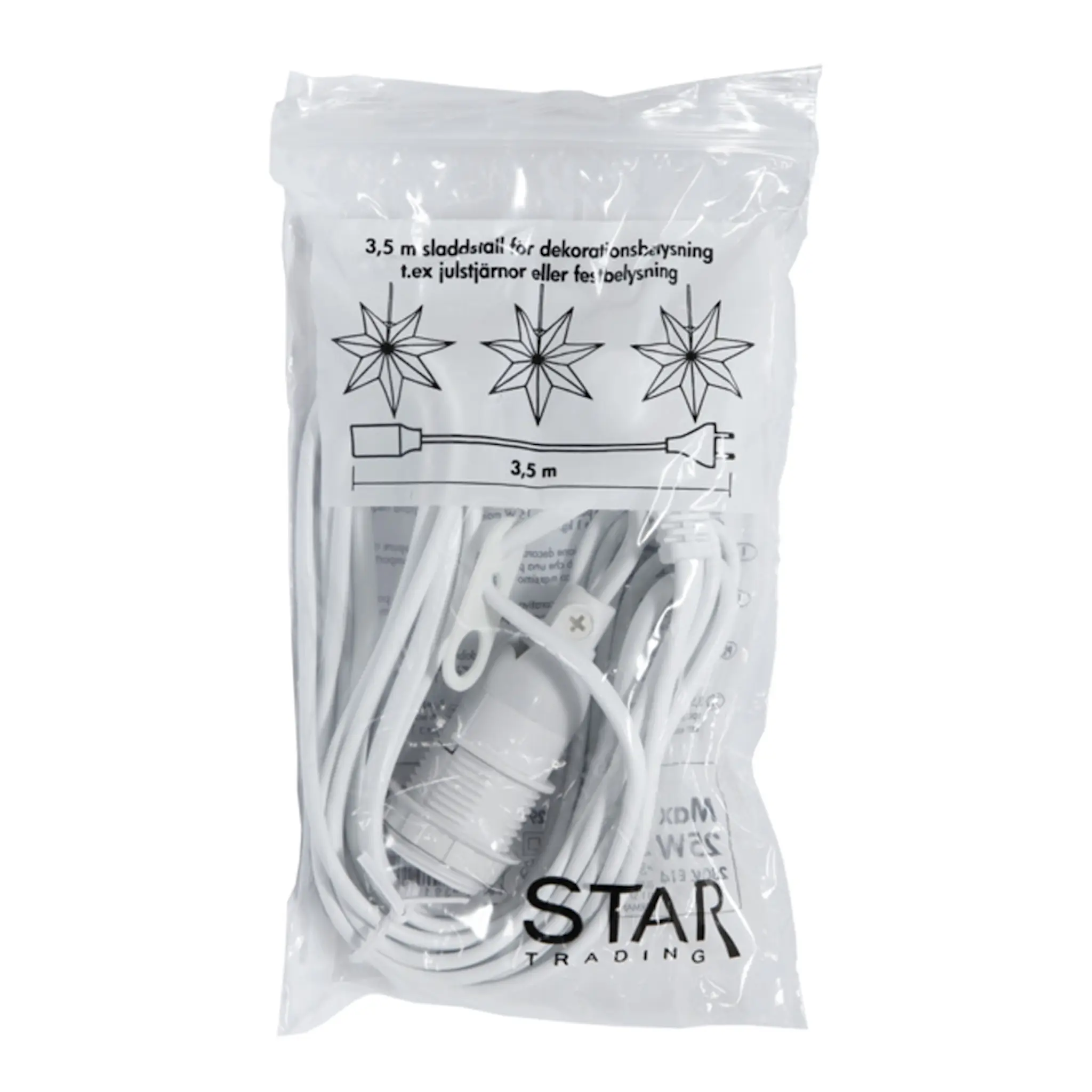 Star Trading Basic johtoteline E14 3,5 m Valkoinen