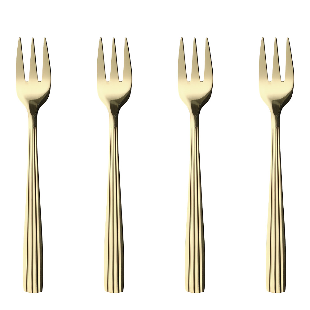 Aida - RAW Cutlery tårtgaffel 4-pack champagne gold