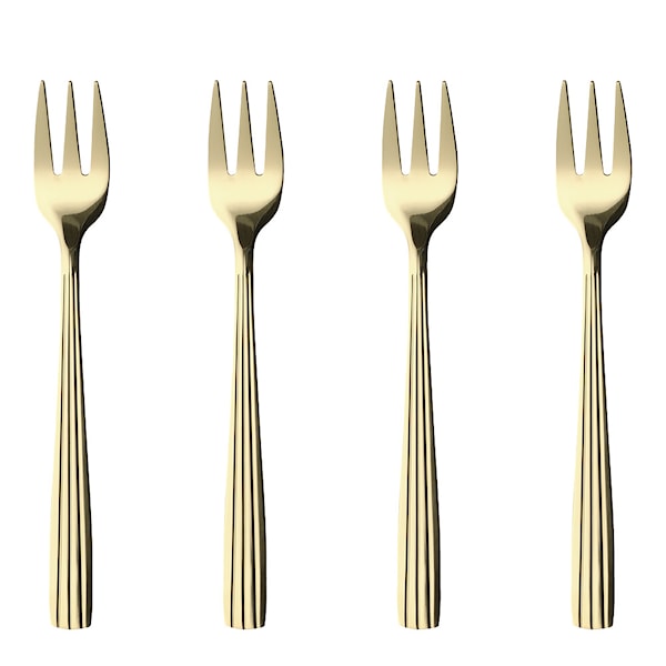 RAW Cutlery tårtgaffel 4-pack champagne gold