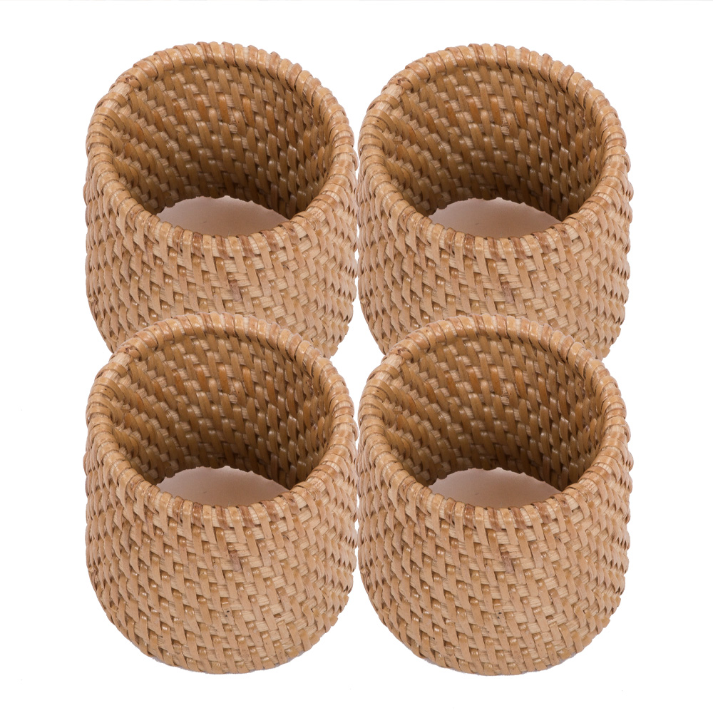 Ziczac – Rattan Servettring 4,5 cm 4-pack Beige