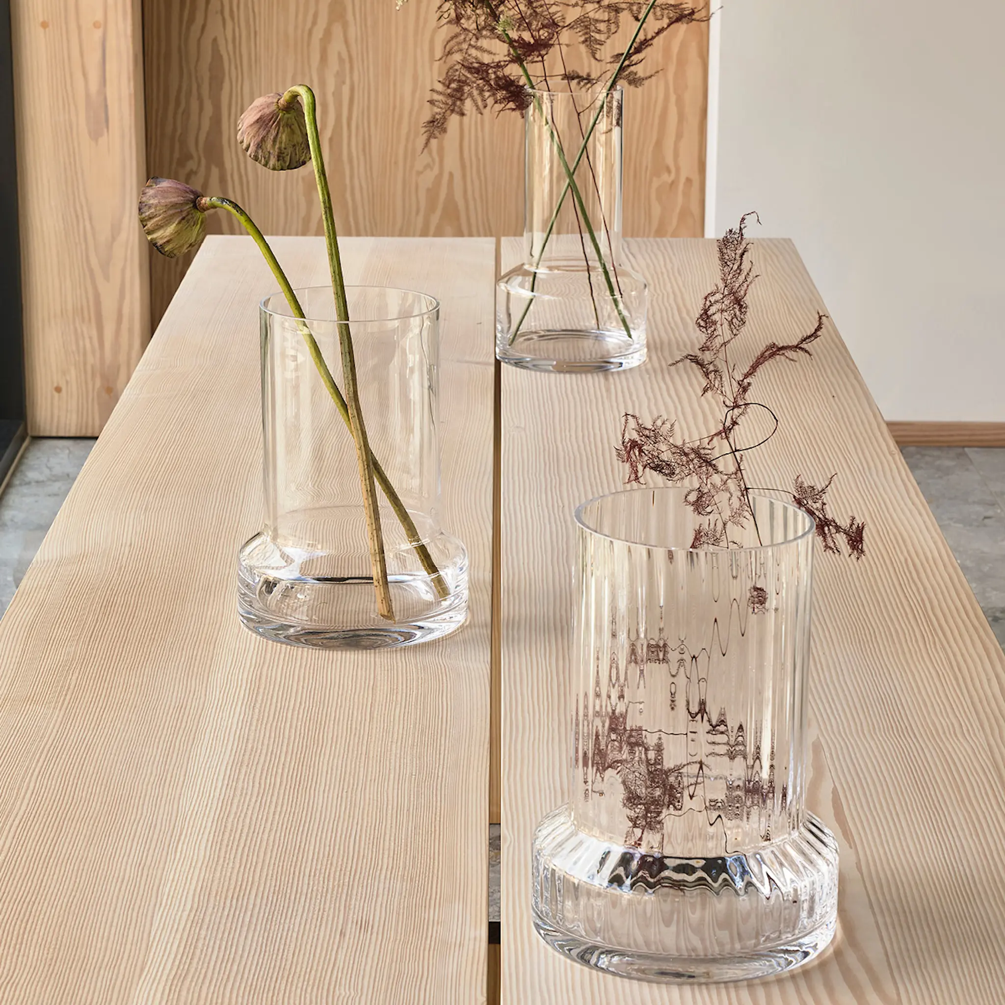 Villa Collection Hvils Vas med räfflor 29 cm Klar