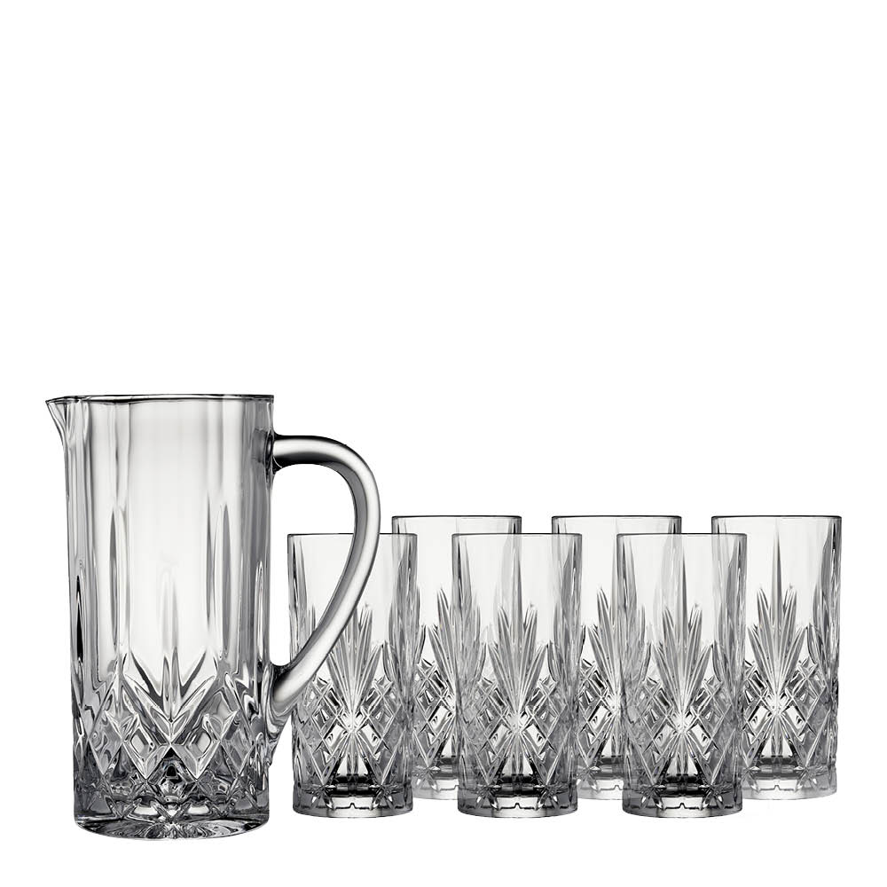 Lyngby Glas – Melodia Karaff Set 7 delar Kristall Klar