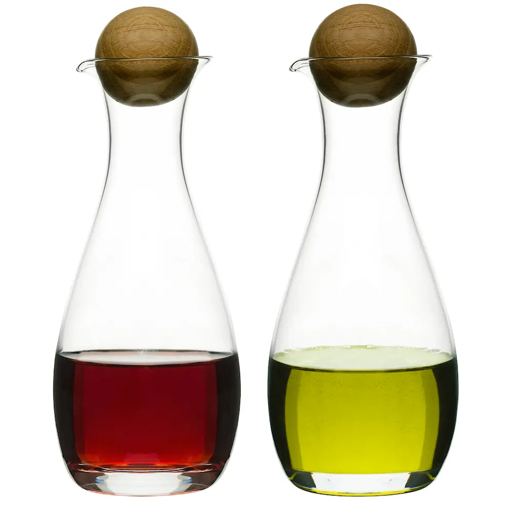 Nature olje- og balsamicoflaske med eikekork 2 stk