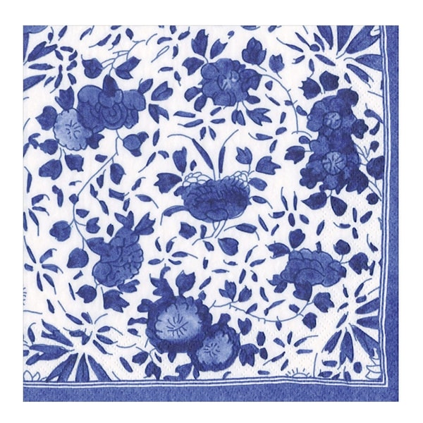 Delft servett 40x40 cm 20-pack blå/vit