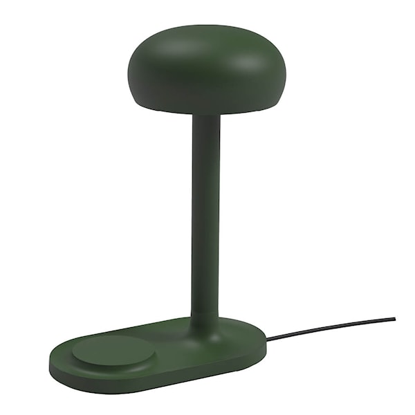 Emendo lampa med trådlös Qi-laddare 29 cm emerald