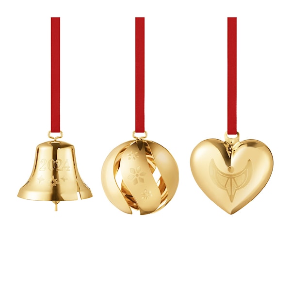 Jul 2024 juldekoration 3-pack guld