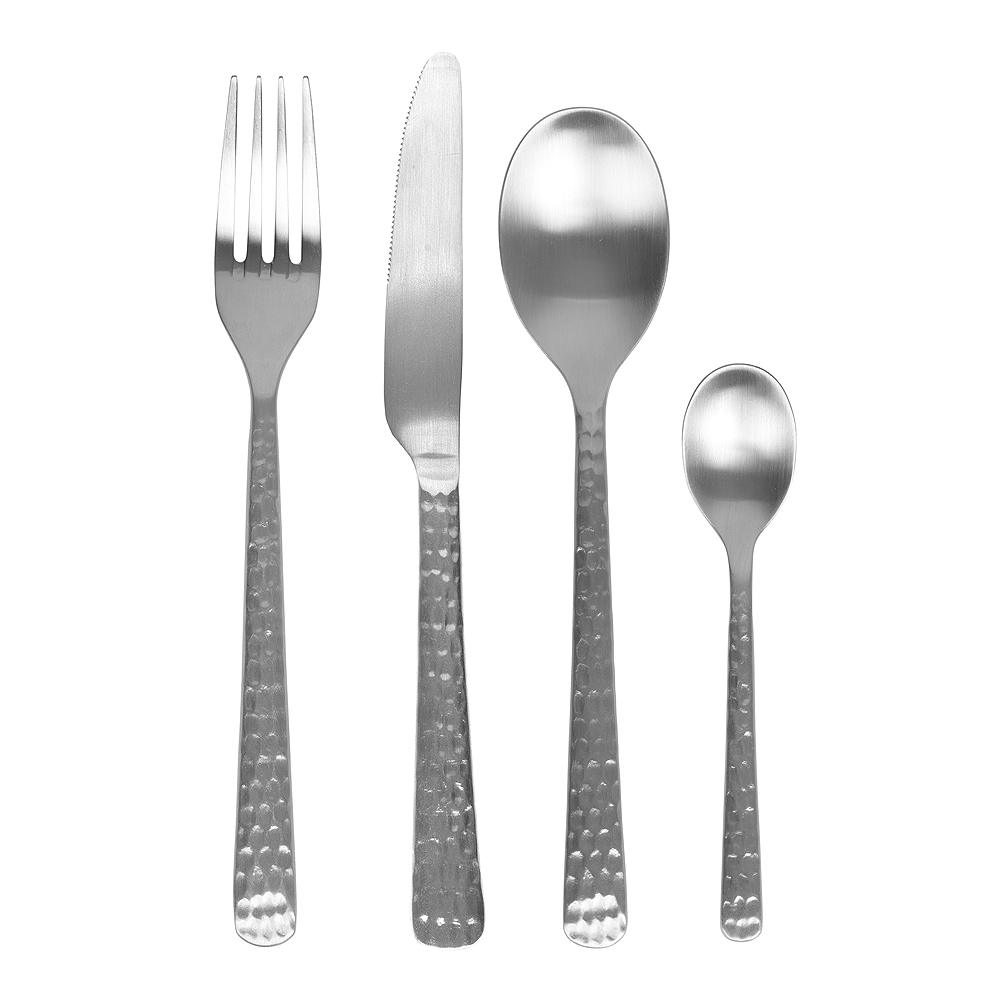 Produktfoto för Broste Copenhagen - Cutlery set Hune 16 pc - Stainless steel - Satin Hammered