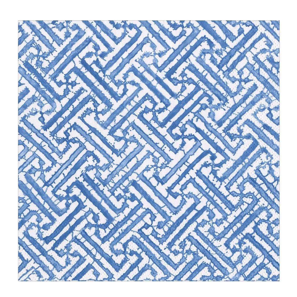 Caspari - Fretwork servett 40x40 cm 20-pack blå/vit