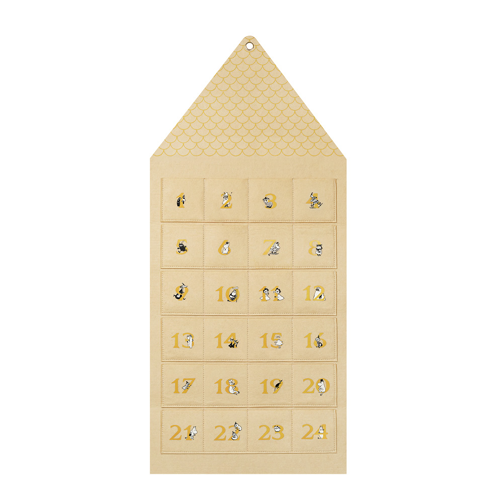 Produktfoto för Muurla Muminhuset adventskalender 45x100 cm Beige