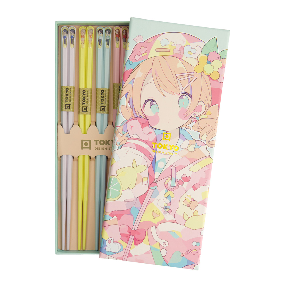 Läs mer om Tokyo Design Studio - Ätpinnar gåvoset 5-pack anime