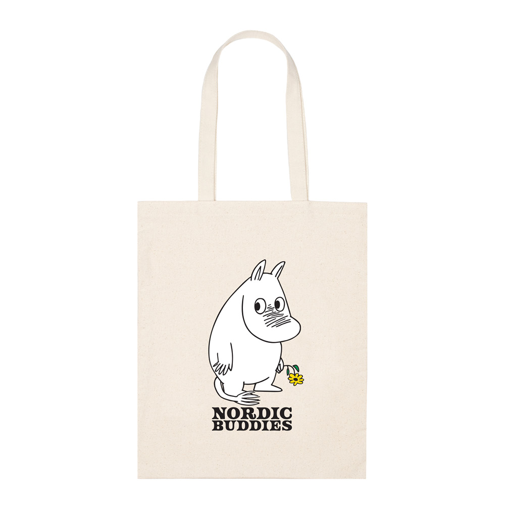 Nordicbuddies – Mumin tygpåse 38×42 cm Mumintrollet beige