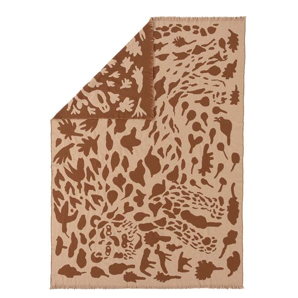 Produktfoto för Iittala Oiva Toikka Cheetah ullpläd 130x180 cm Brun