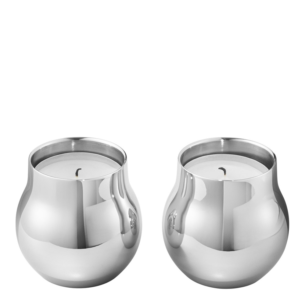 Georg Jensen – Cafu ljuslykta 5,8 cm 2-pack rostfri