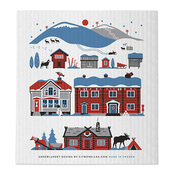 Scandinavian Mountains disktrasa 20x18 cm winter mountains