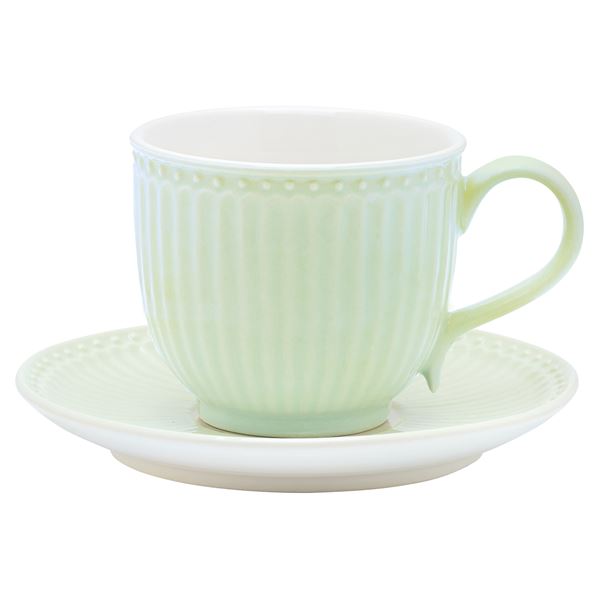 GreenGate – Everyday Alice kopp med fat 20 cl pale green