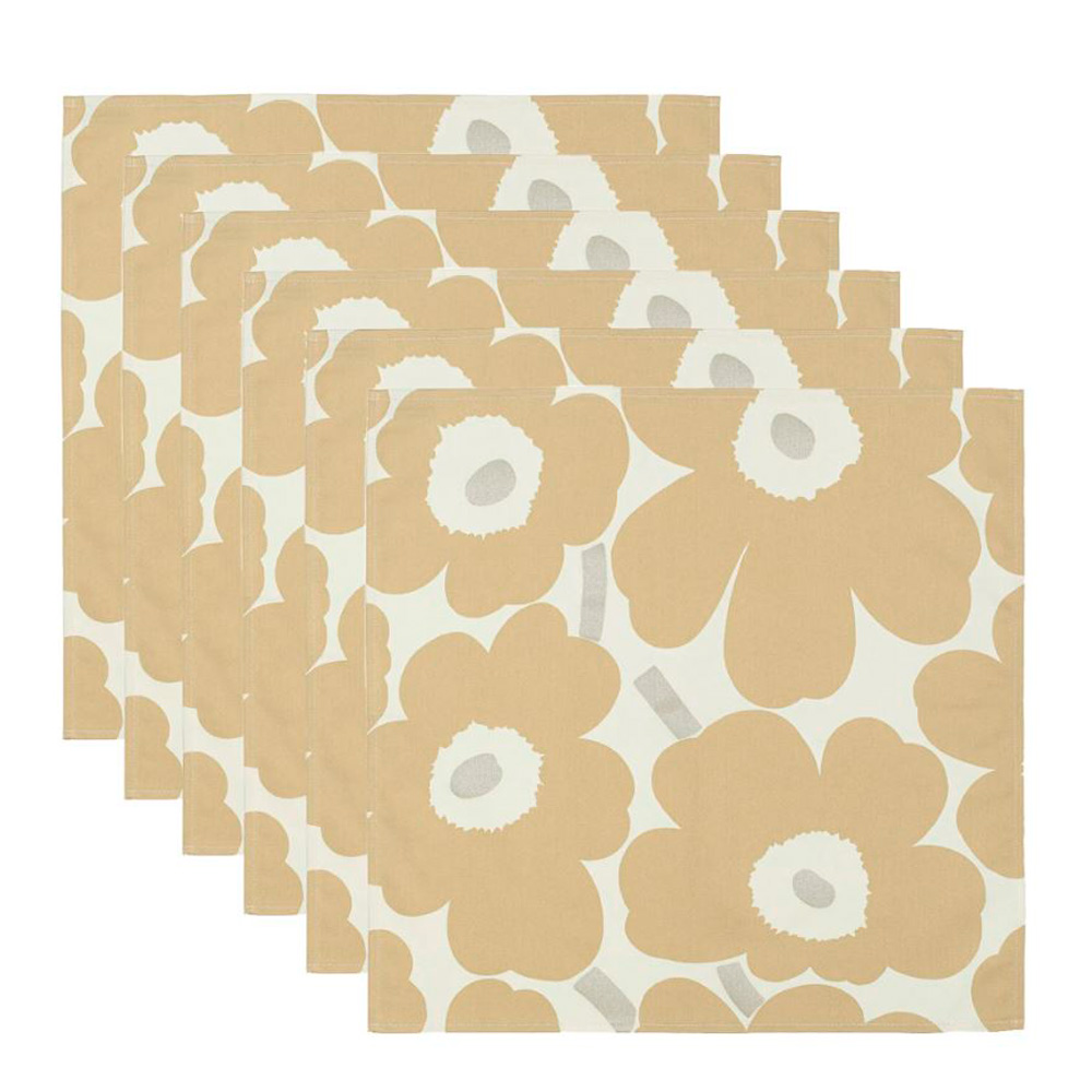 Marimekko – Pieni Unikko Servett 43×43 6-pack Beige