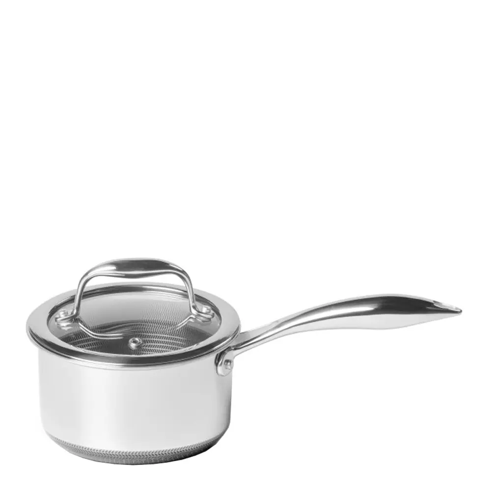 Hybrid kasserolle med lokk 1L sølv/svart