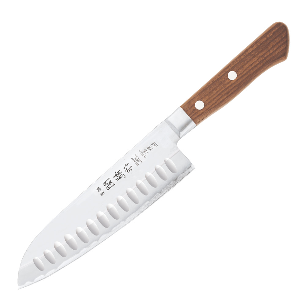 Sekiryu - Wood santokukniv med luftfickor 16,5 cm blank/natur