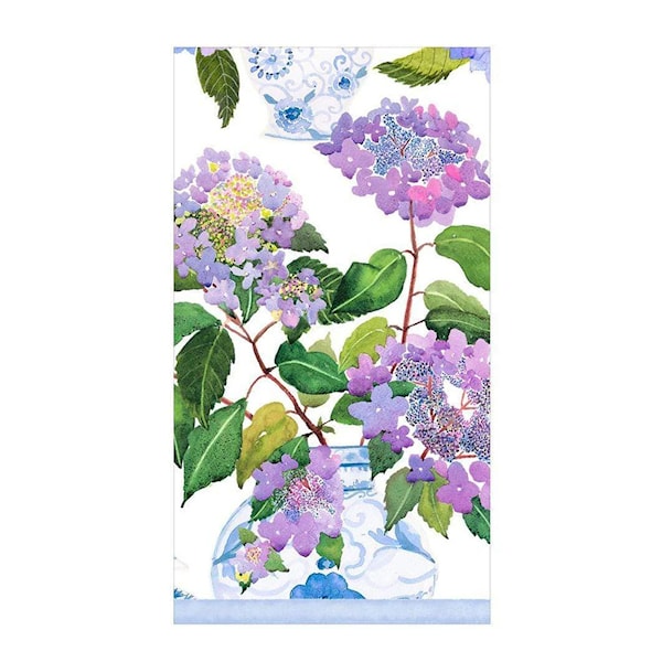 Hydrangeas and Porcelain servett 32,5x40 cm 15-pack lila