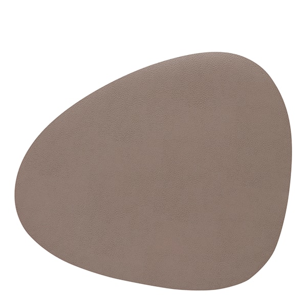 Leather Serene Curve Bordstablett L 37x44 cm Mole Grey