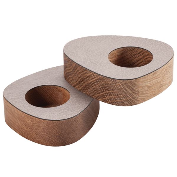 LIND DNA – Curve Nupo Värmeljushållare 2-Pack 8×10 cm Varmgrå