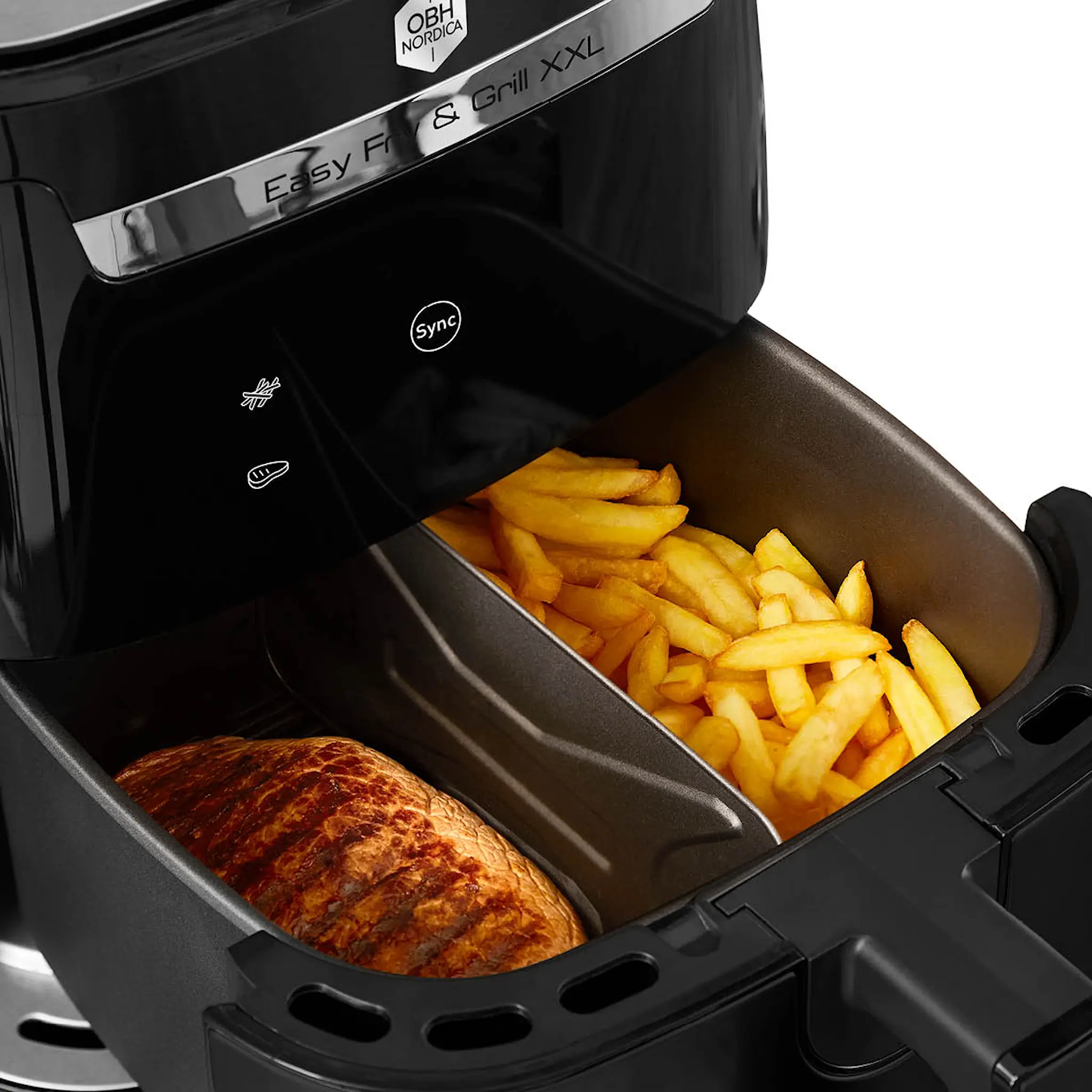 OBH Nordica Easy Fry & Grill XXL 2-i-1 Airfryer AG8018S0 Musta