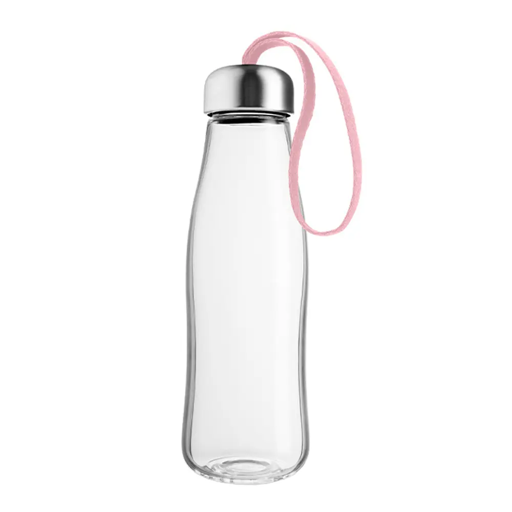 Glassdrikkeflaske 0,5L rose quartz