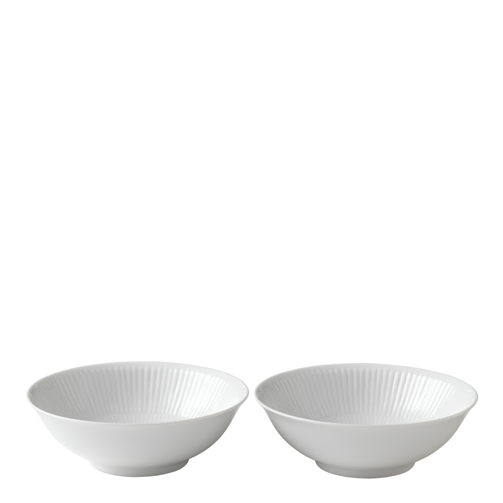 Royal Copenhagen – White Fluted Skål 35 cl 16 cm 2-pack