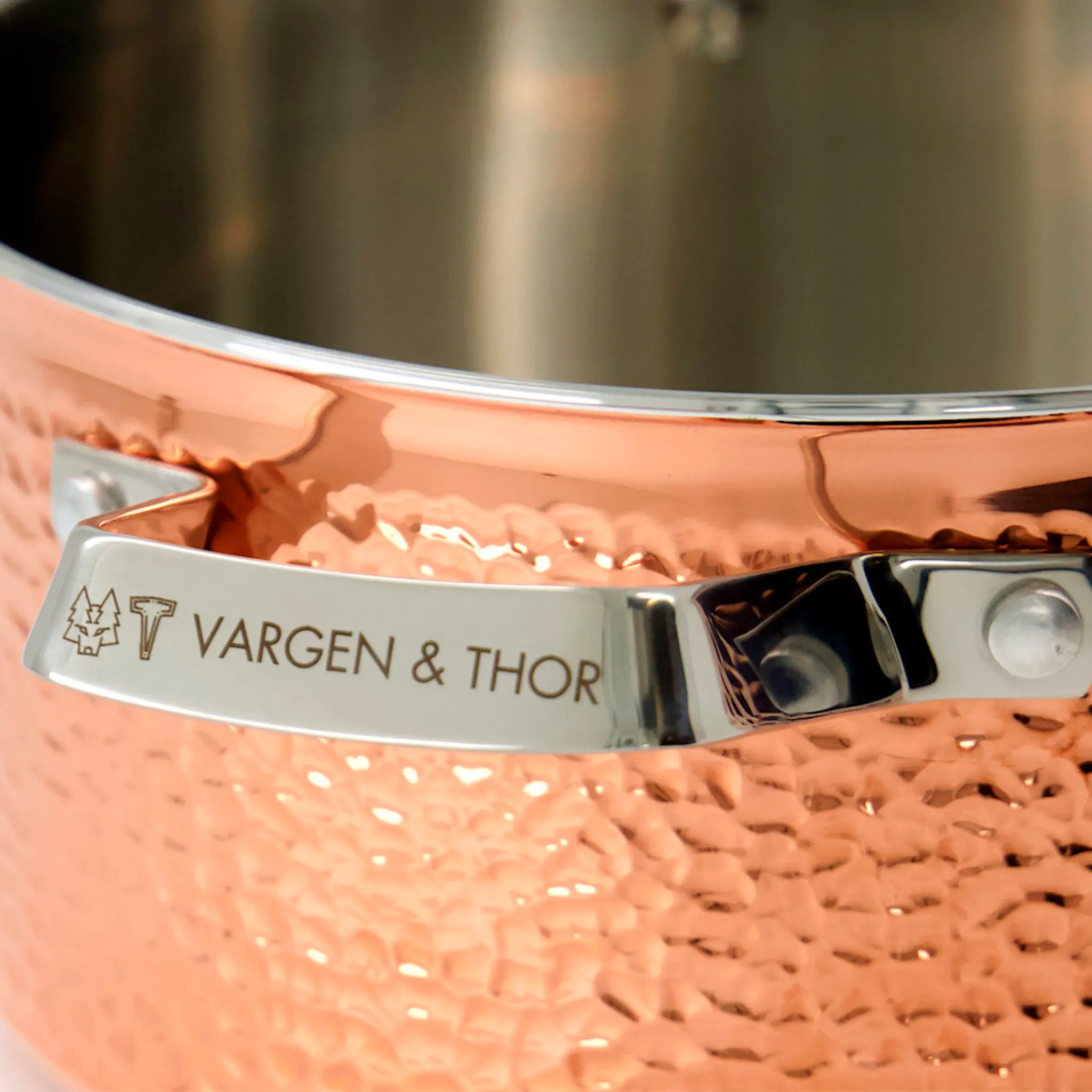Vargen & Thor Gryta med Glaslock Koppar 4 L