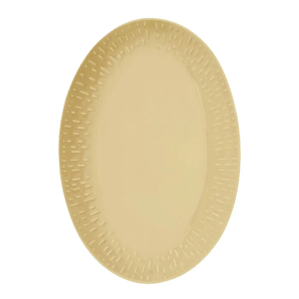 Confetti ovalt fat 36x25,5 cm mustard