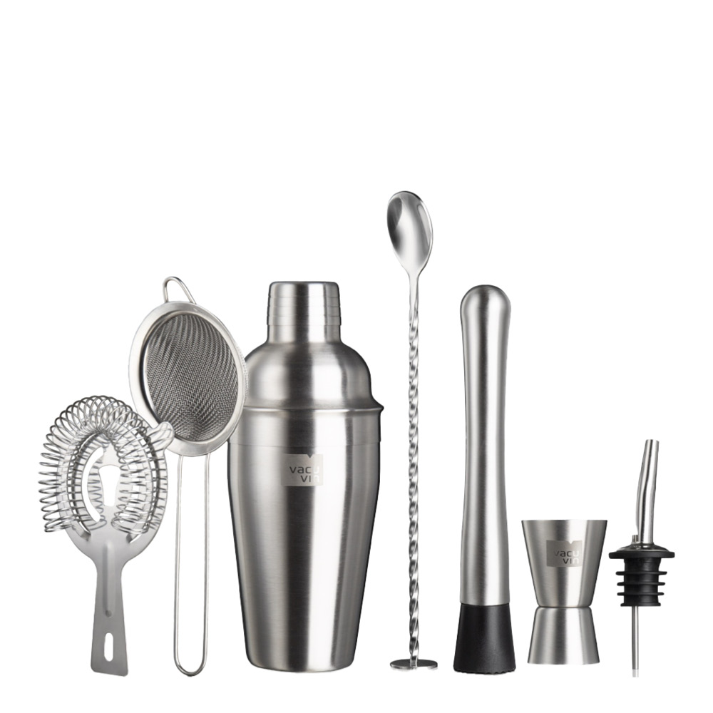 Vacu Vin - Cocktail Set Plus 7 delar Silver/Svart