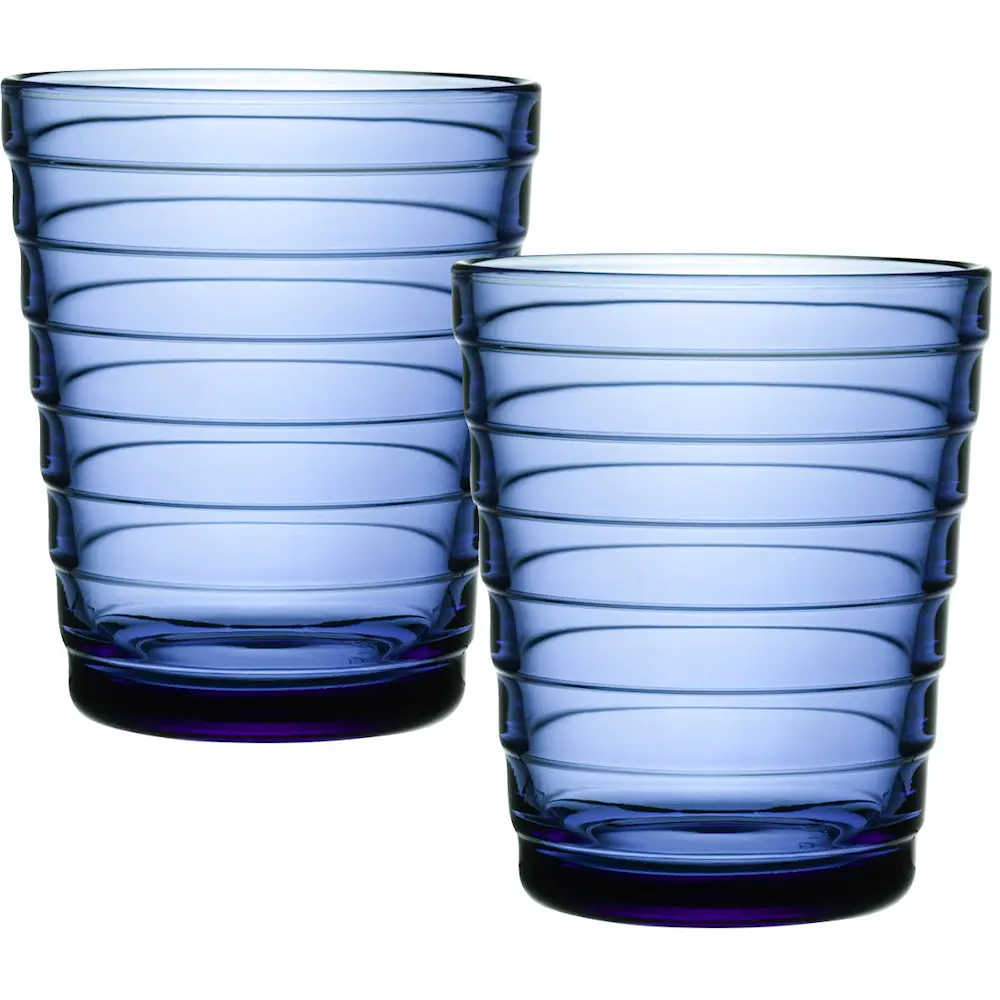 Aino Aalto glass 22 cl 2 stk ultramarinblå