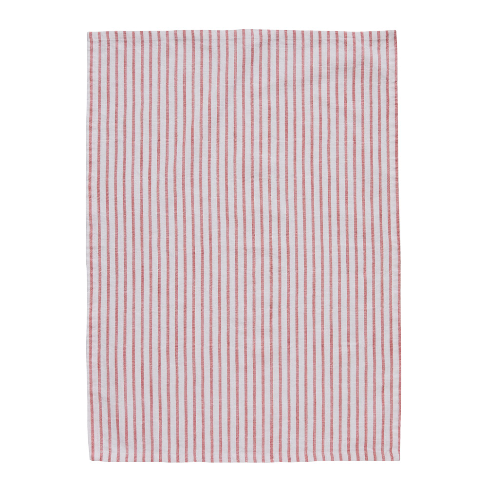 Produktfoto för Lene Bjerre Olivia kökshandduk smala ränder 50x70 cm Off White-Dark Coral