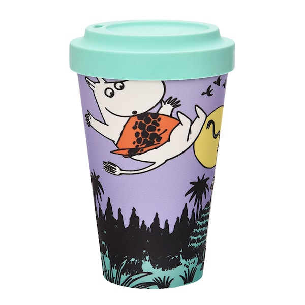 Mumin take away mugg 45 cl Mumintrollet djungel lila