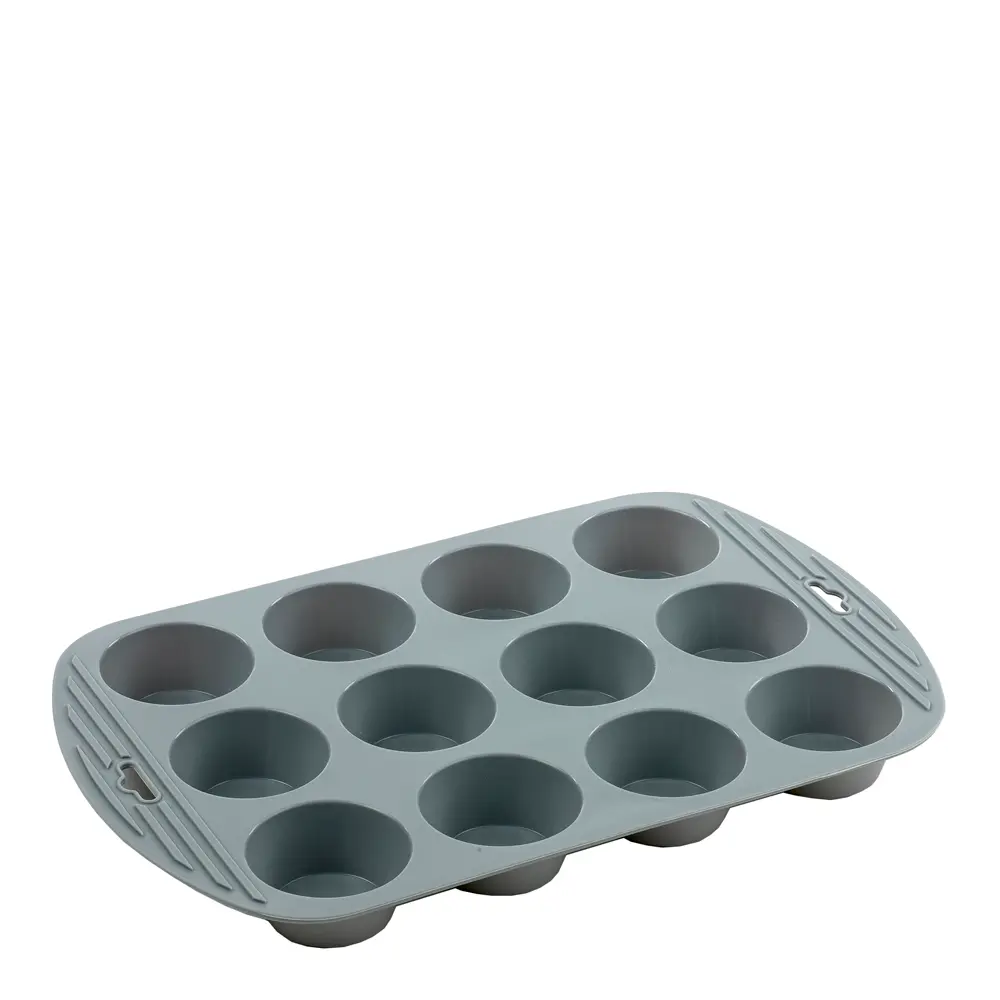 Muffinsbrett silikon for 12 muffins grå