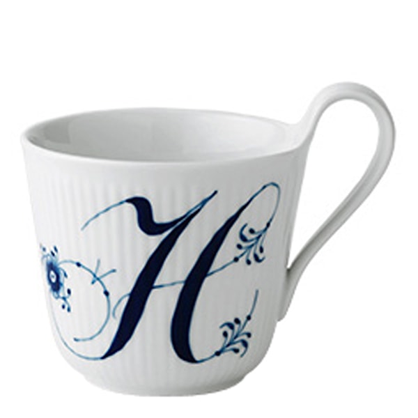 Blue Fluted Pl Alphabet Mugg 33 cl H